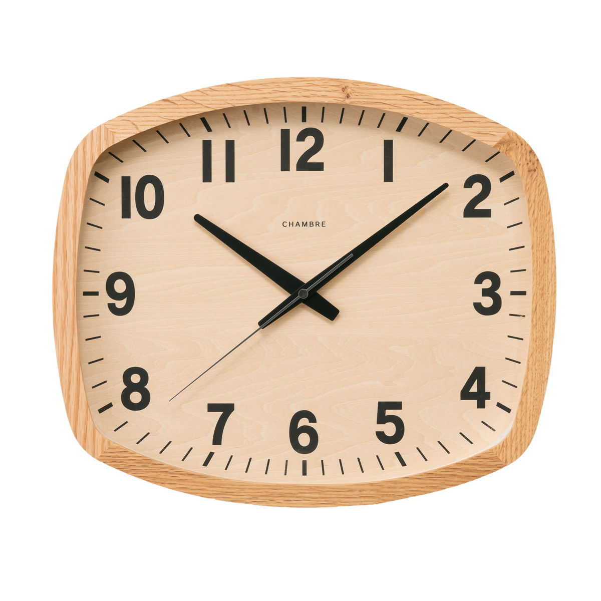 電波掛時計 Chambre R-SQUARE CLOCK OAK | かぜとゆきオンライン