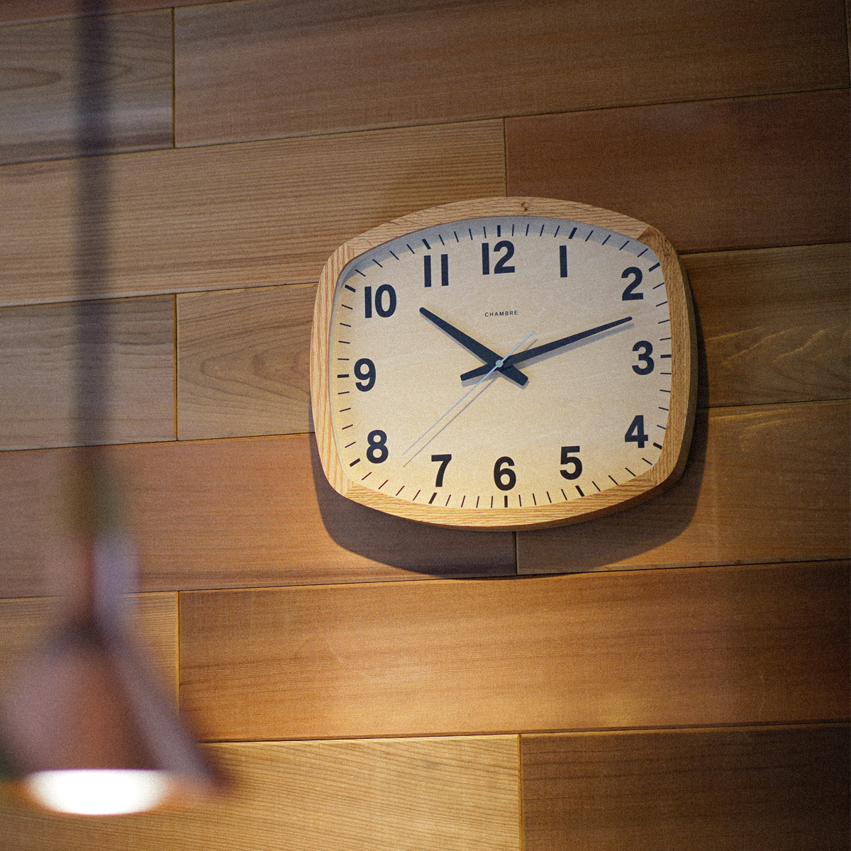 電波掛時計 Chambre R-SQUARE CLOCK OAK