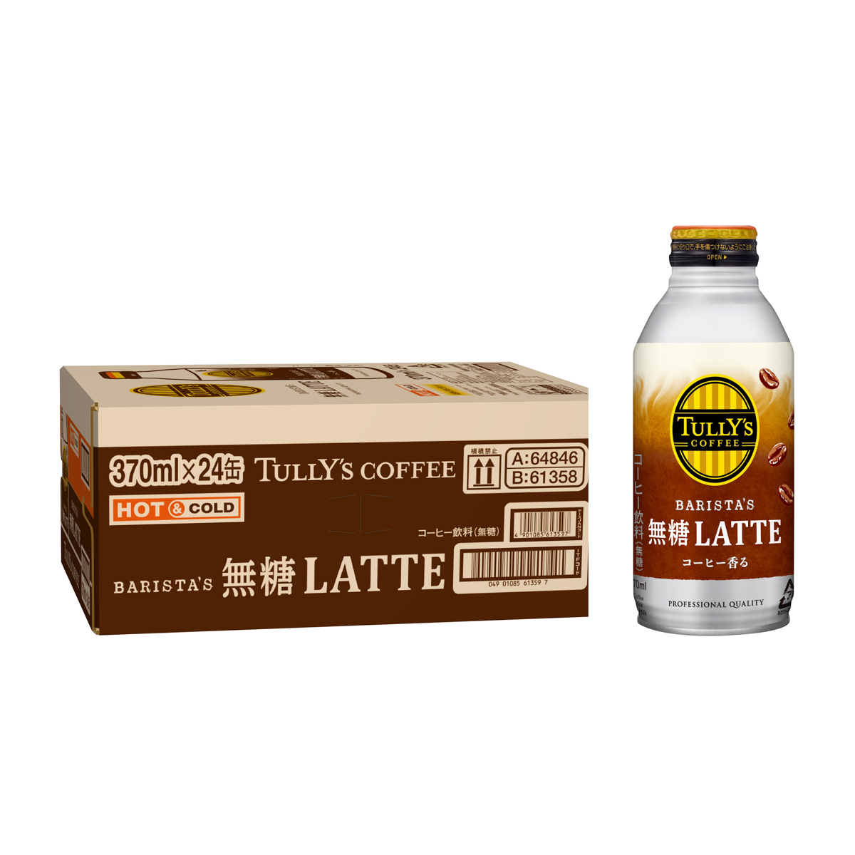 伊藤園　タリーズコーヒー バリスタズ 無糖ラテ 370ml（24本入り）