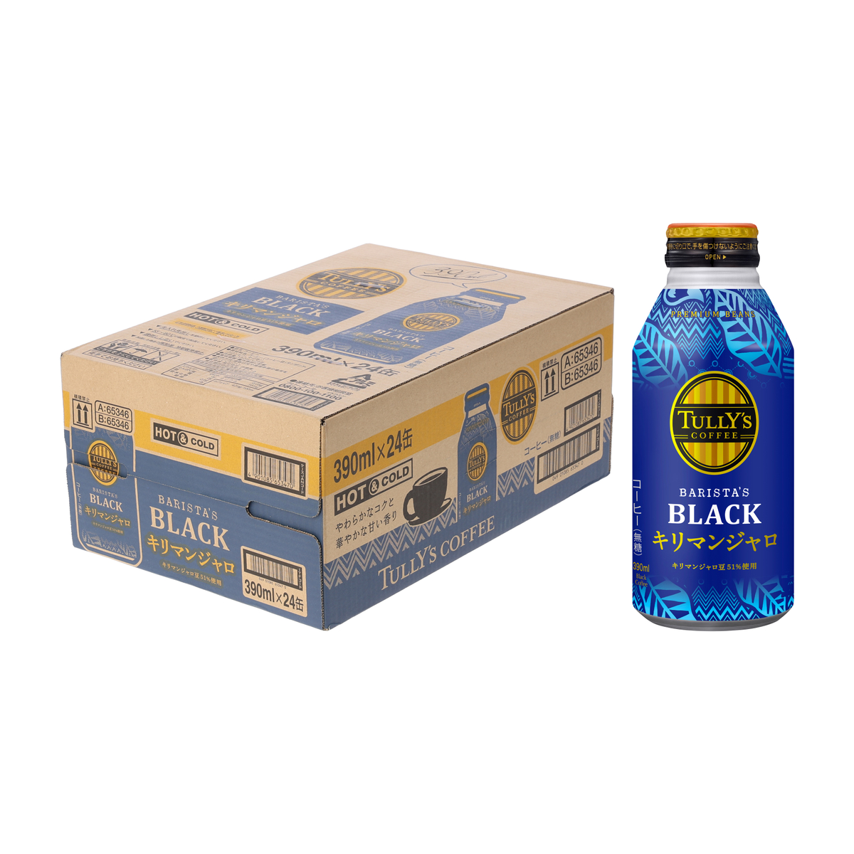 TULLY’S COFFEE BARISTA’S BLACK キリマンジャロ 390ml（24本入り）