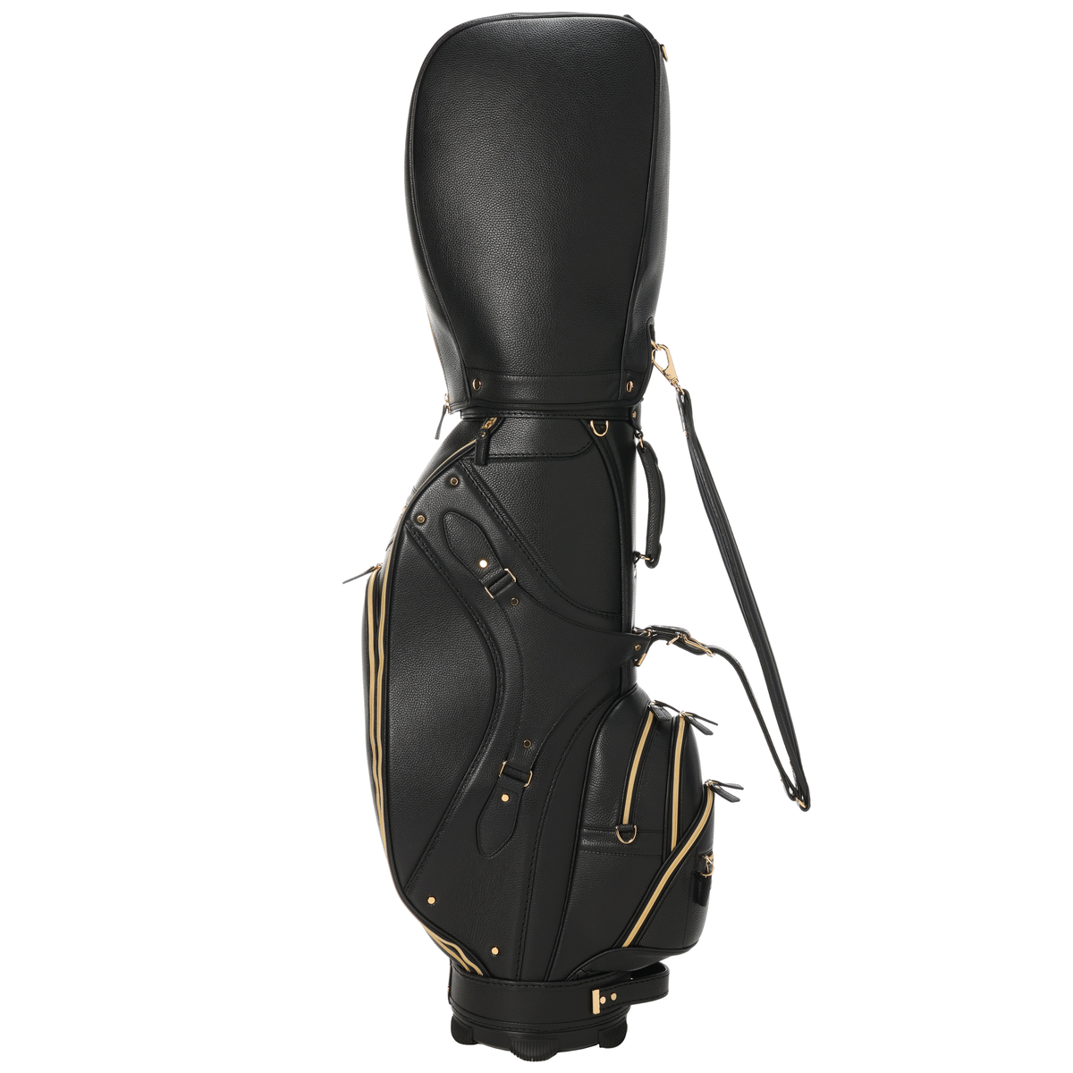 フルハンドメイド イタリアンレザークラシックキャディバッグ ブラック