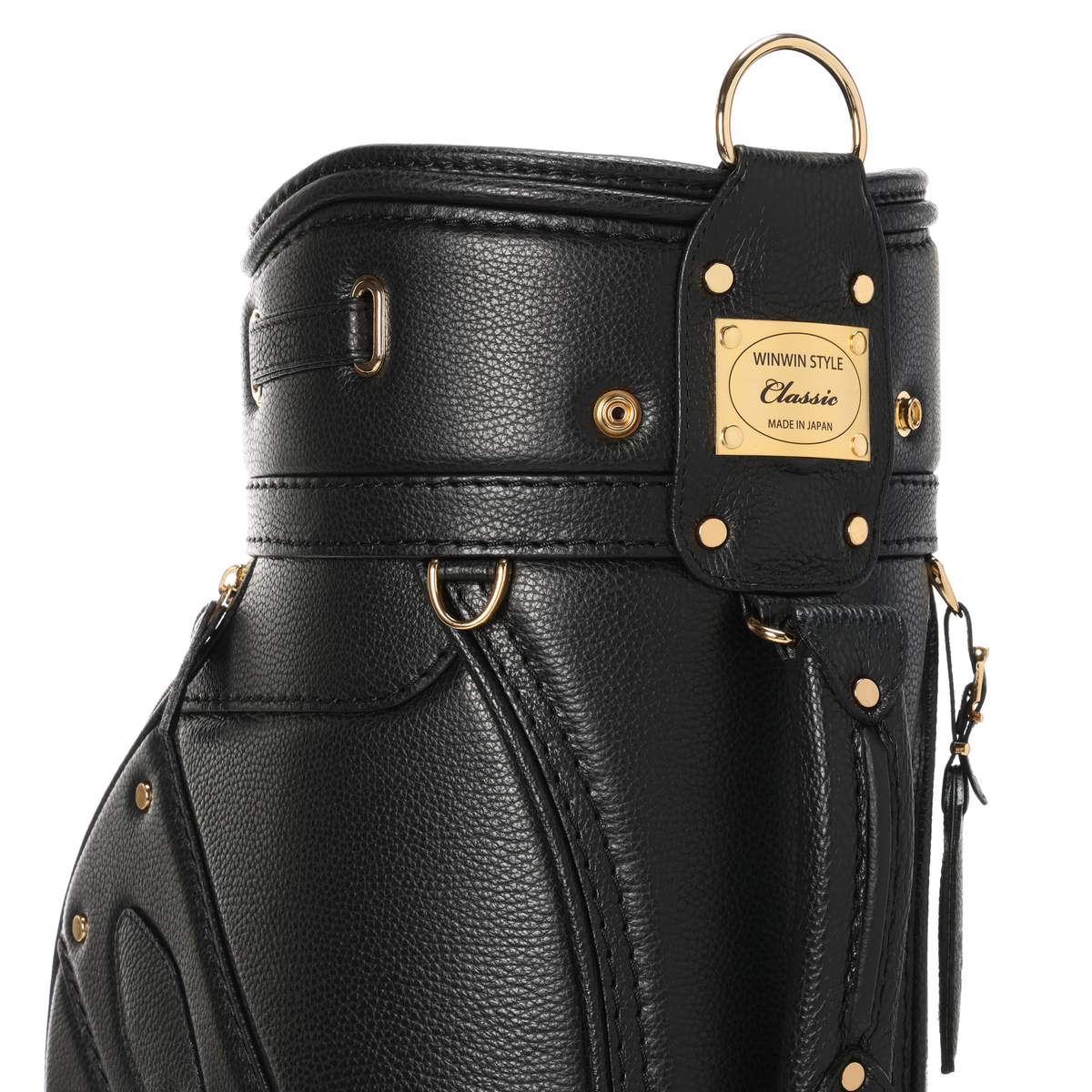 フルハンドメイド イタリアンレザークラシックキャディバッグ ブラック