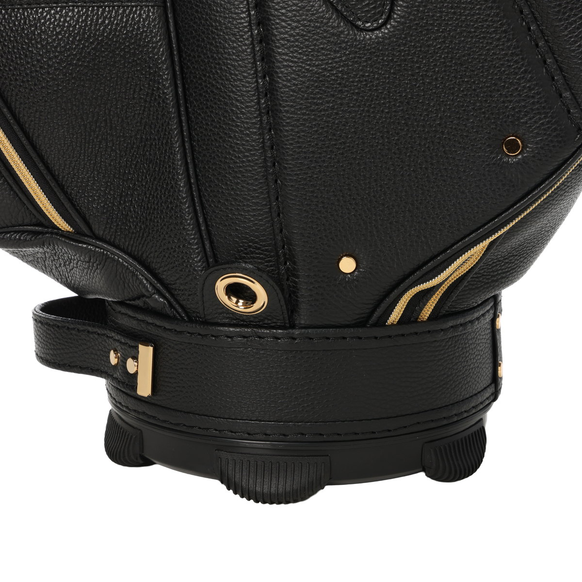 フルハンドメイド イタリアンレザークラシックキャディバッグ ブラック