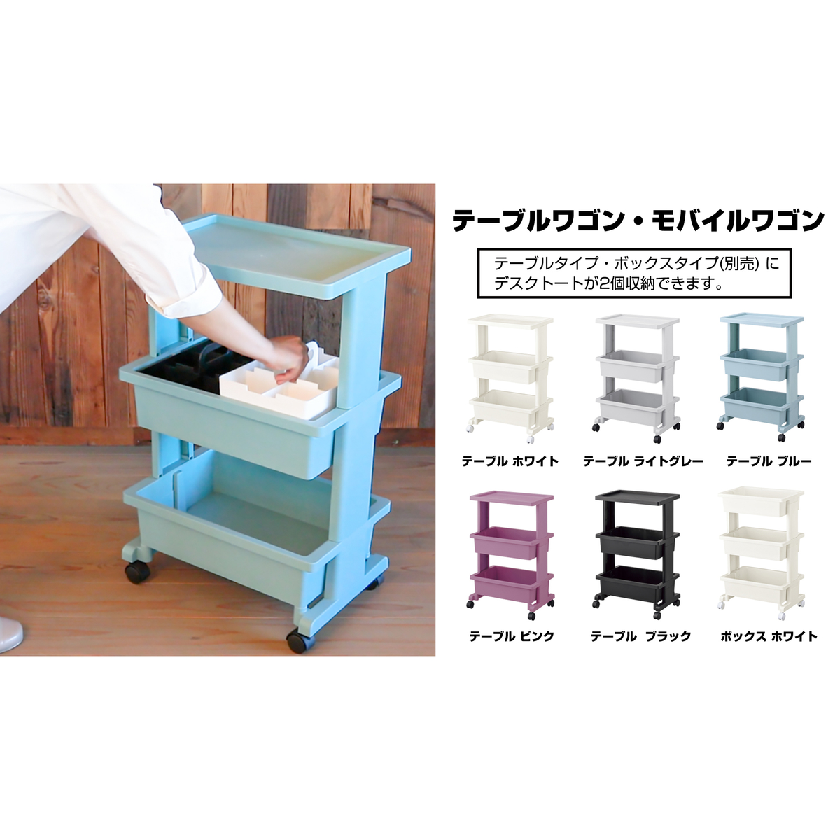 リセスタイル モバイルワゴンミニ 3段