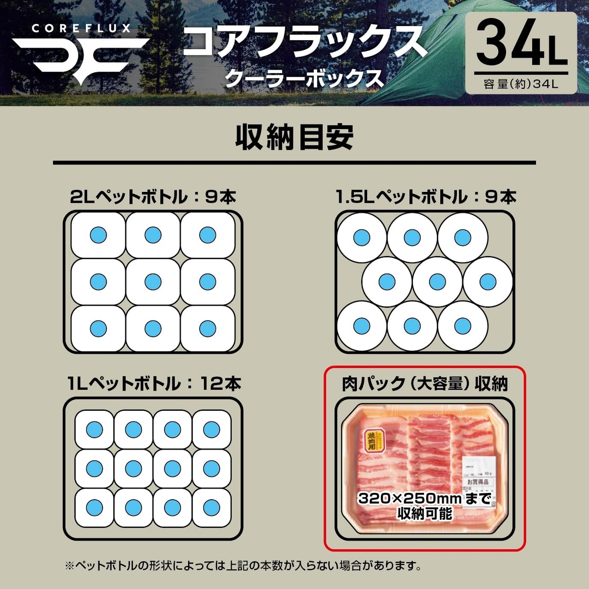 コアフラックス　クーラーボックス　34L