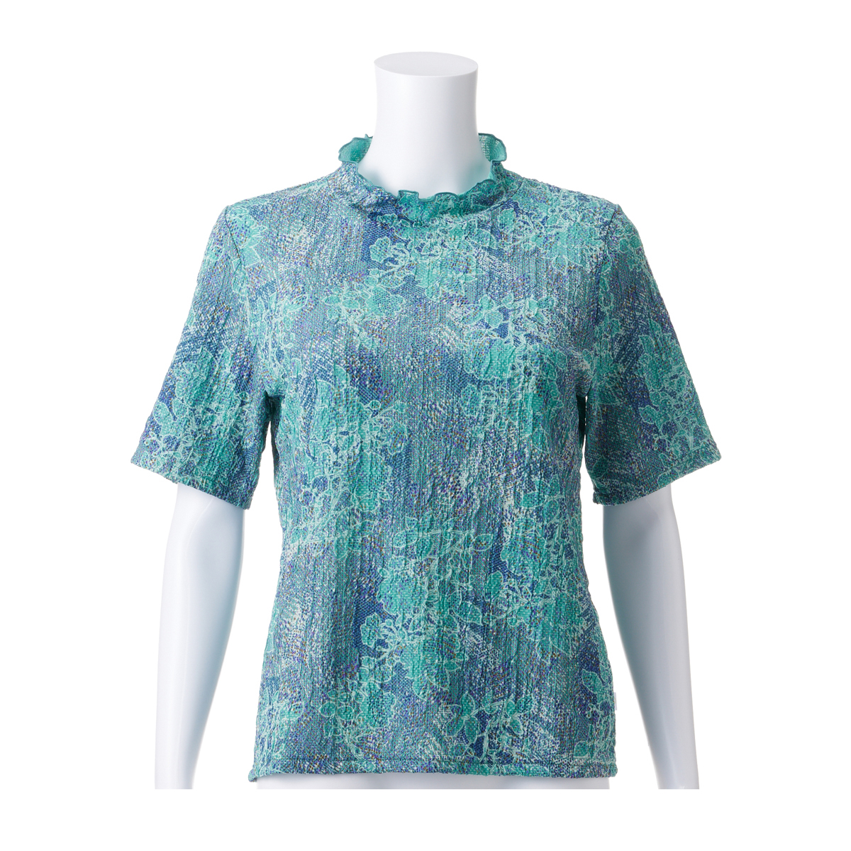 京染プリント ハイネックカットソー