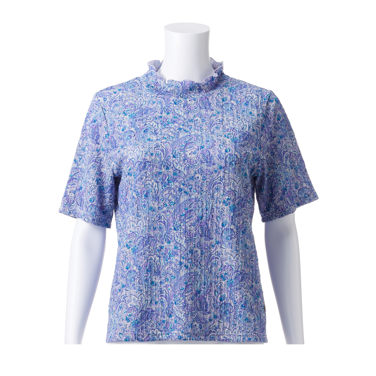 京染プリント ハイネックカットソー