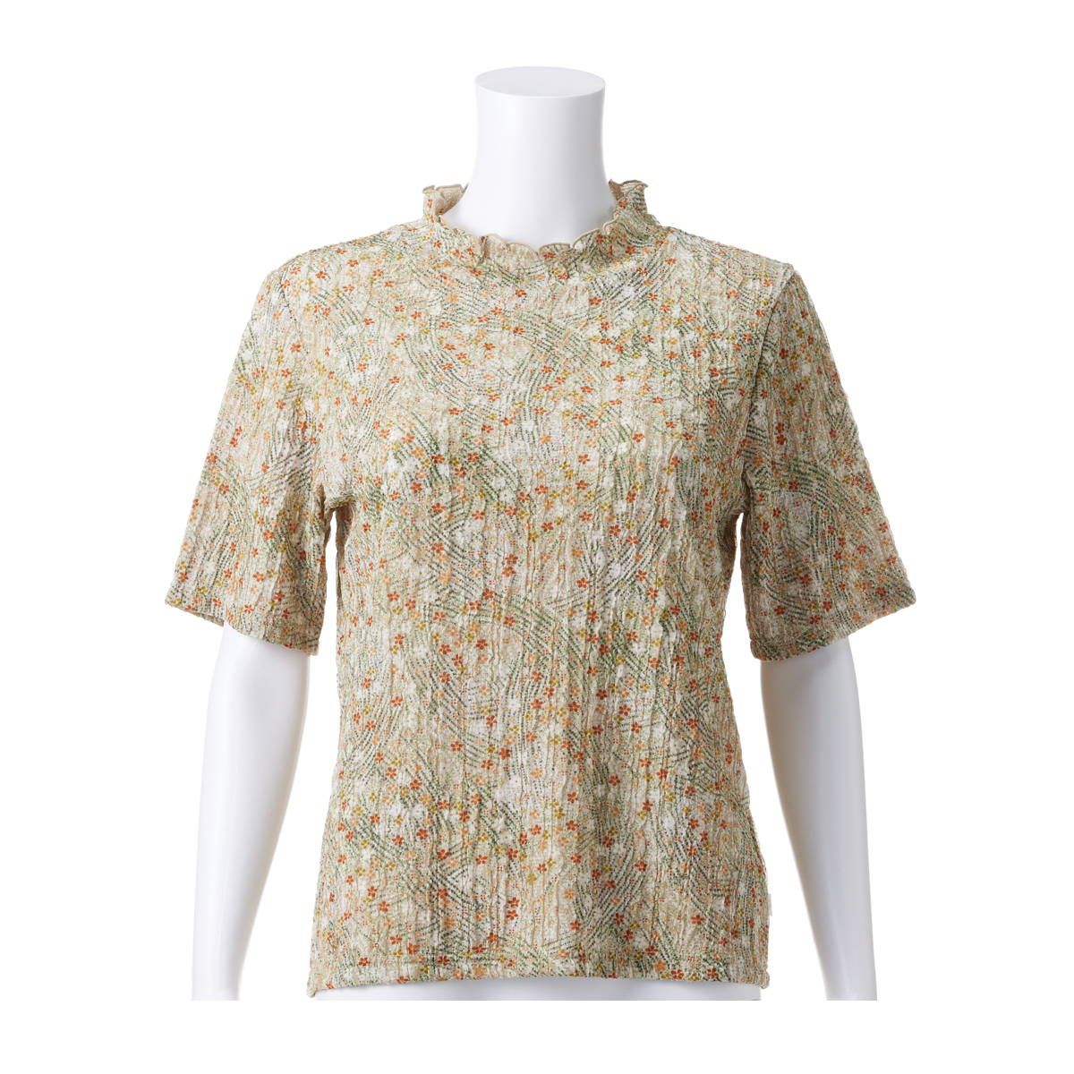 京染プリント ハイネックカットソー