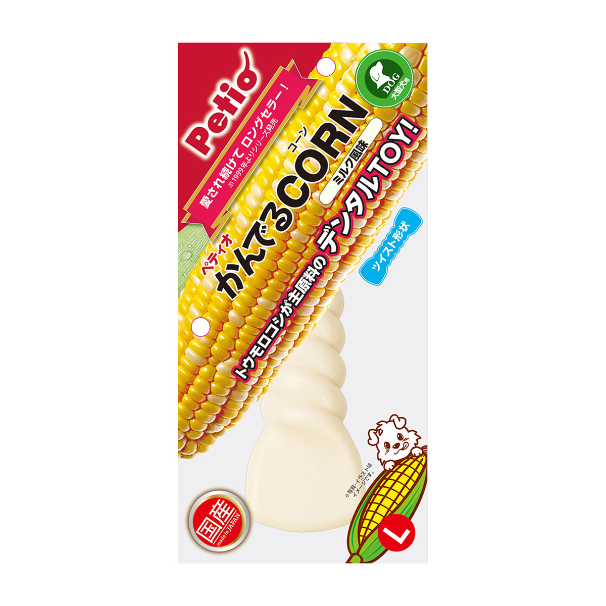 【ペット】かんでるＣＯＲＮツイストミルク風味L