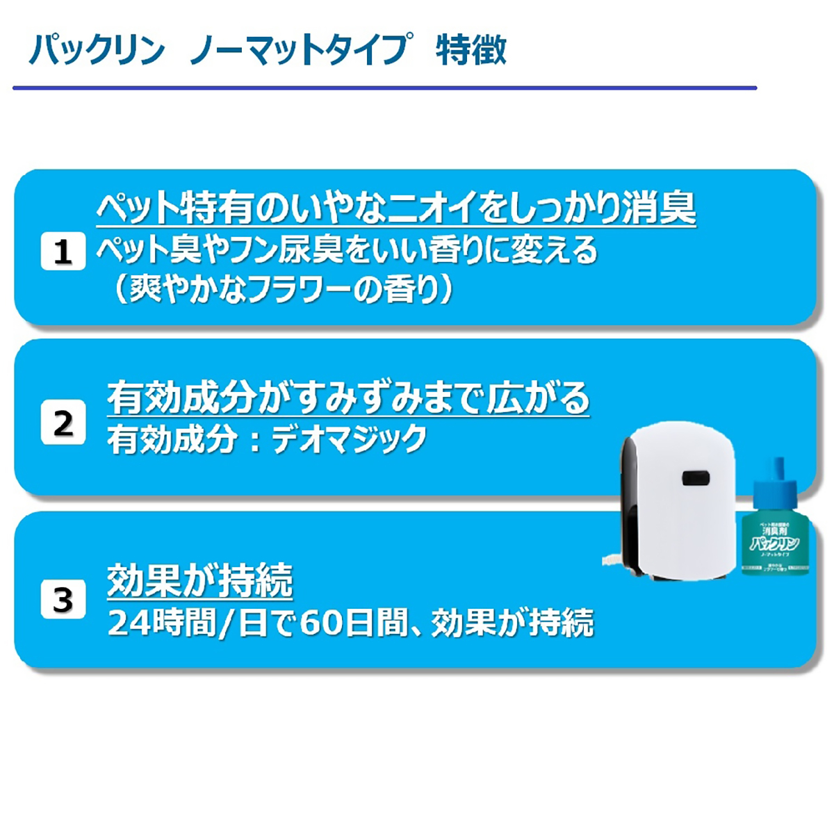 【ペット】パックリン　ノーマットタイプ６０取替えボトル　爽やかなフラワーの香り　４５ｍｌ