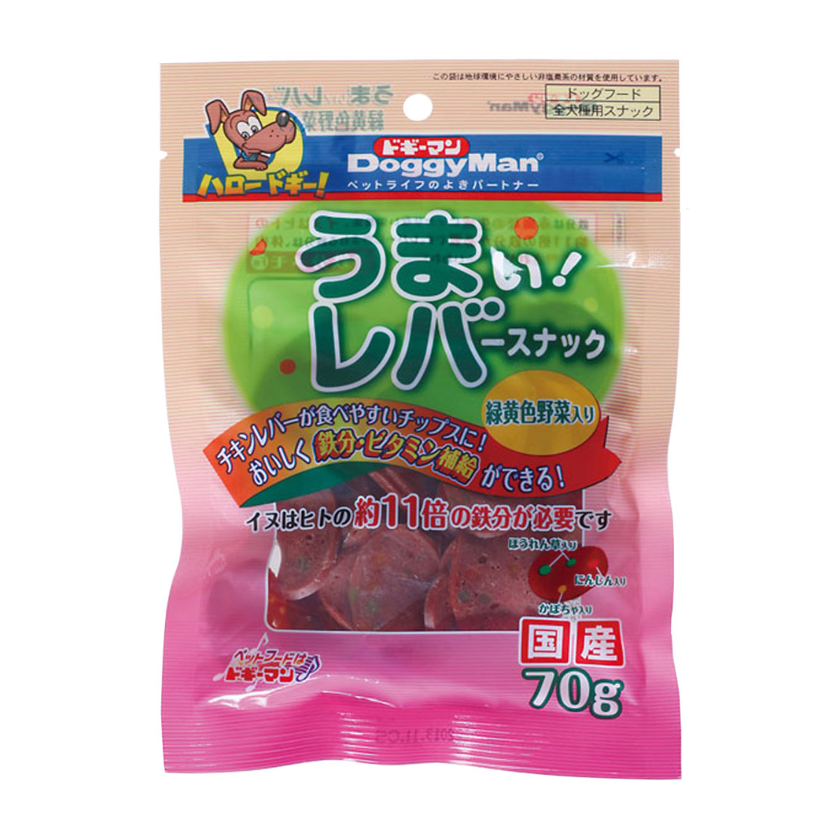 【ペット】うまい！レバースナック緑黄色野菜入り　７０ｇ