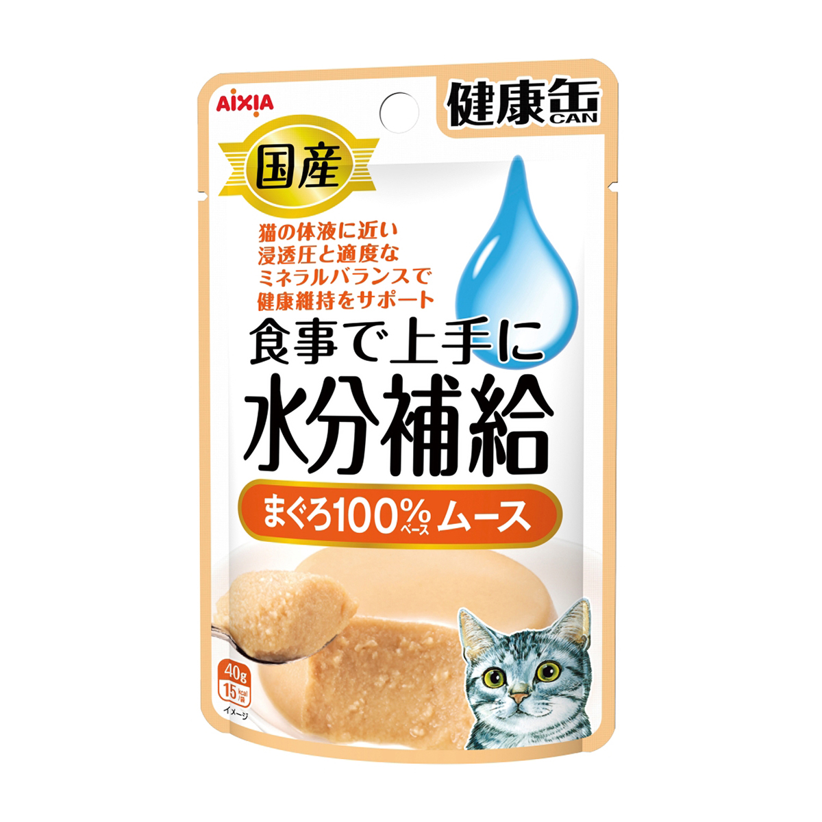 【ペット】国産健康缶パウチ　水分補給まぐろムース　４０ｇ