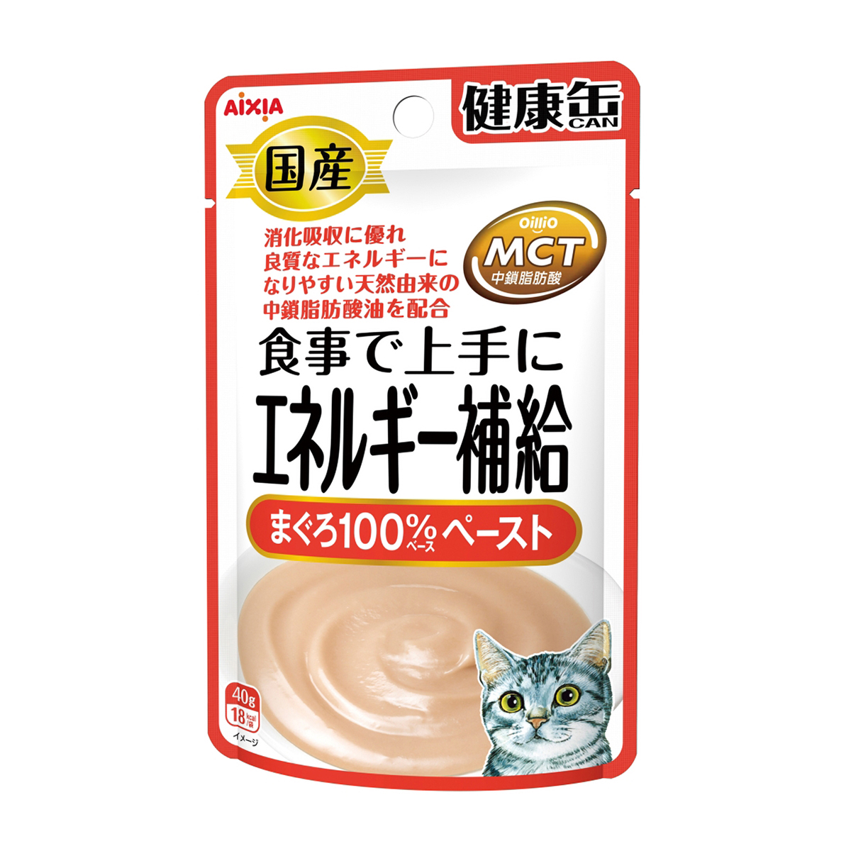 【ペット】国産健康缶パウチ　エネルギー補給まぐろペースト　４０ｇ