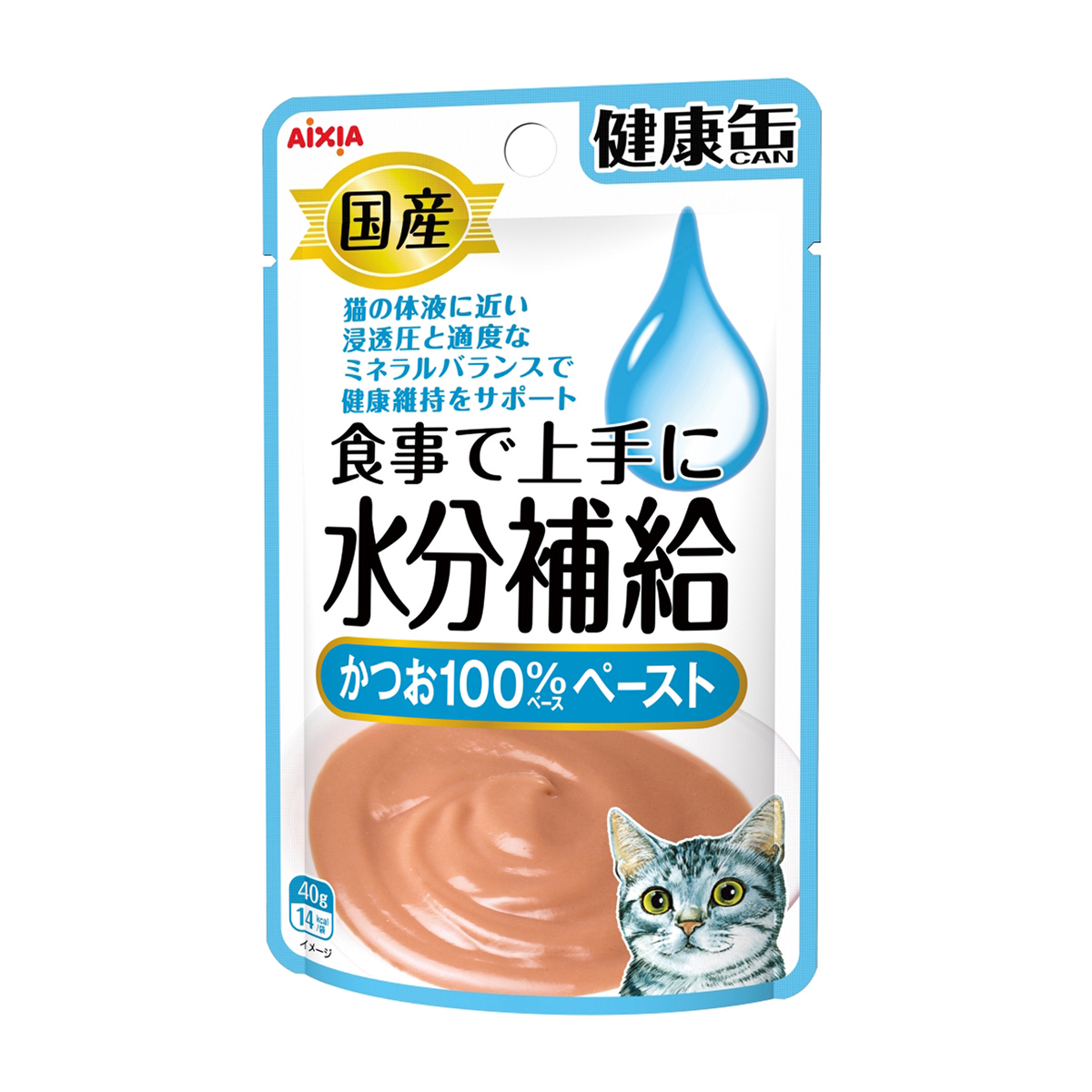 【ペット】国産健康缶パウチ　水分補給かつおペースト　４０ｇ