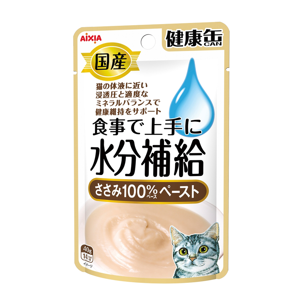 【ペット】国産健康缶パウチ　水分補給ささみペースト　４０ｇ