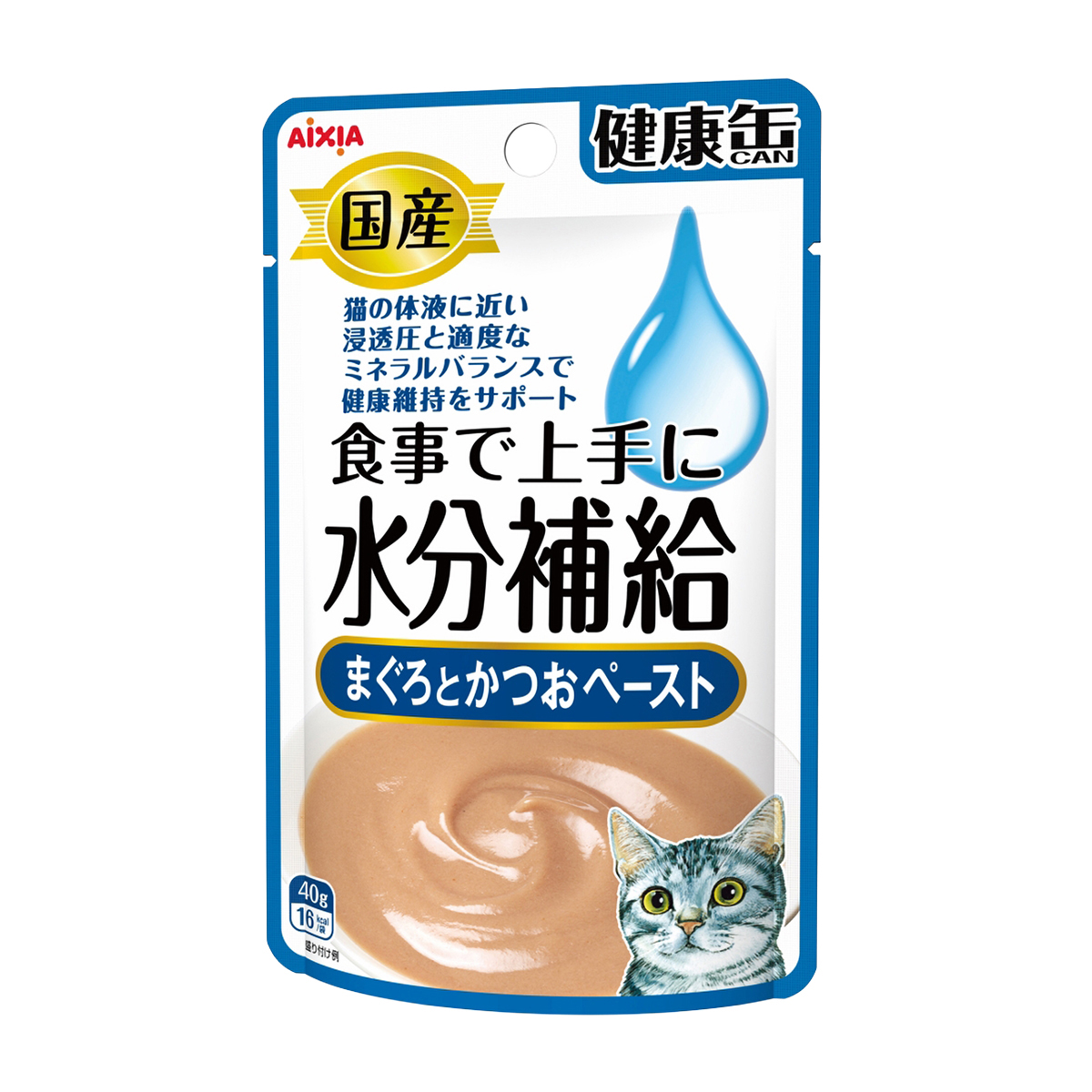 【ペット】国産健康缶パウチ　水分補給まぐろとかつおペースト　４０ｇ