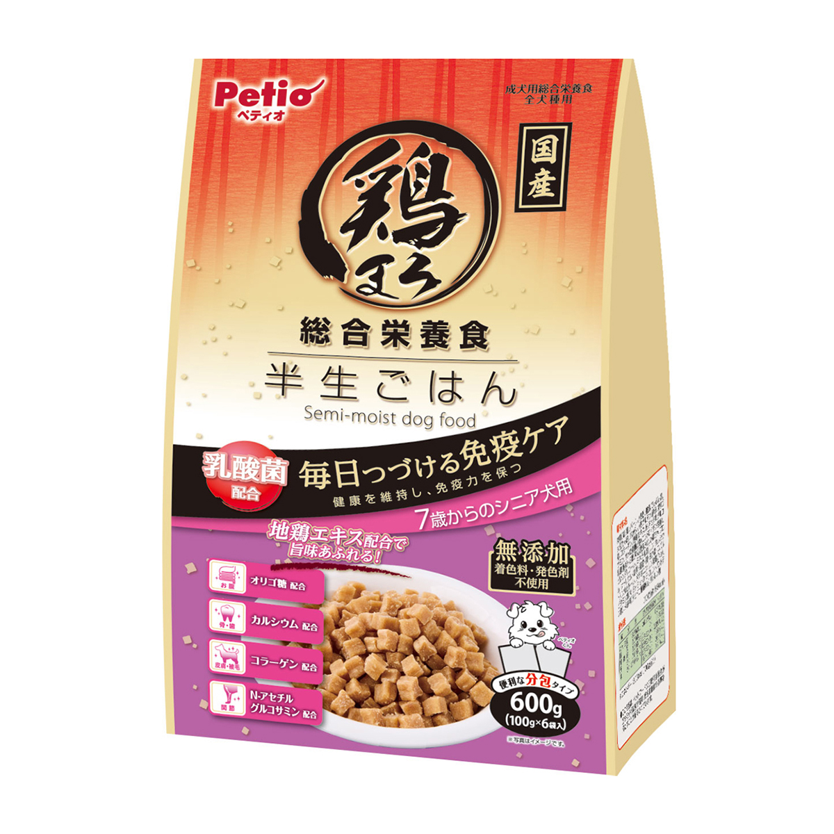 【ペット】鶏まろ　総合栄養食　半生ごはん　７歳からのシニア犬用　６００ｇ