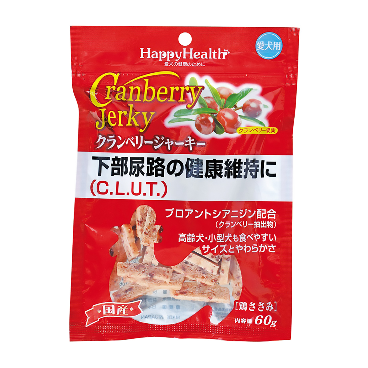 【ペット】クランベリージャーキー　愛犬用　６０ｇ
