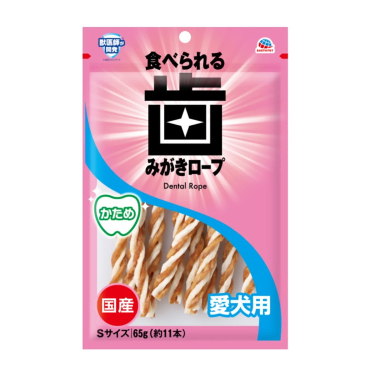 【ペット】食べられる歯みがきロープ愛犬用かためＳ　６５ｇ