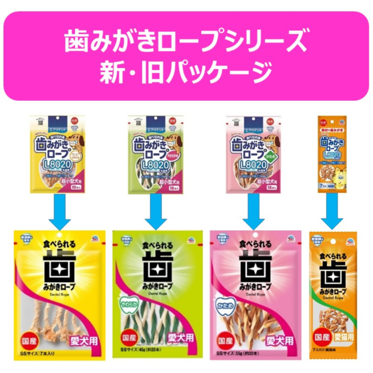 【ペット】食べられる歯みがきロープ愛犬用かためＳ　６５ｇ 270331