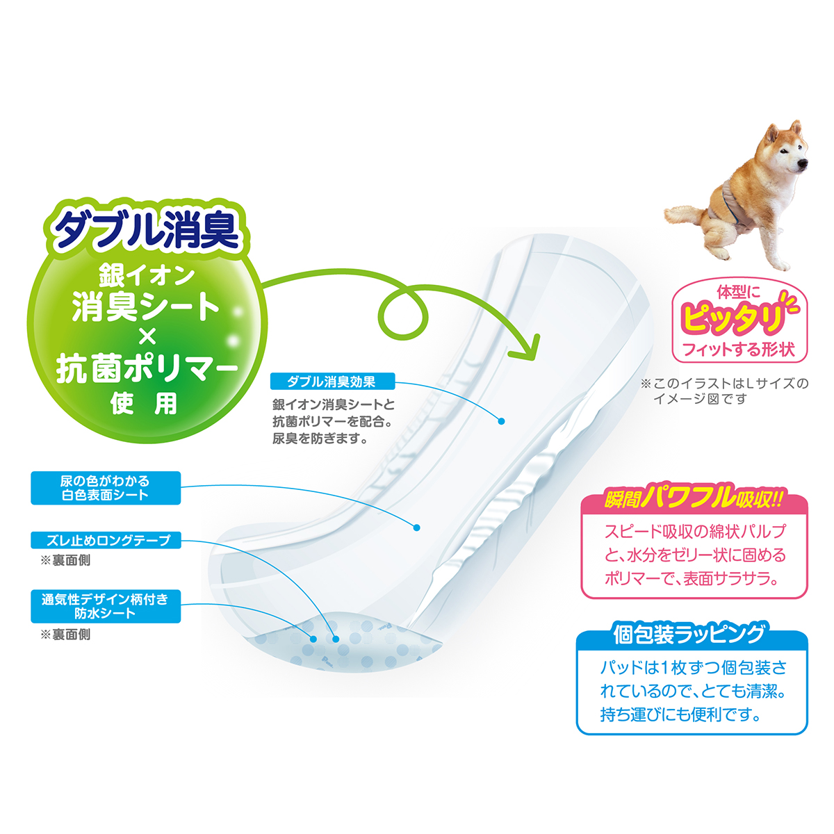 【ペット】マナーパッドＡｃｔｉｖｅ　ビッグパック　Ｓ　４５枚