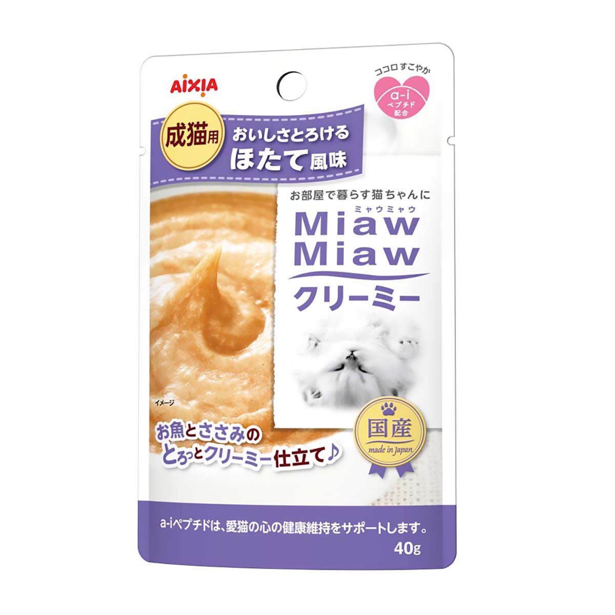 【ペット】ＭｉａｗＭｉａｗクリーミー　ほたて風味　４０ｇ