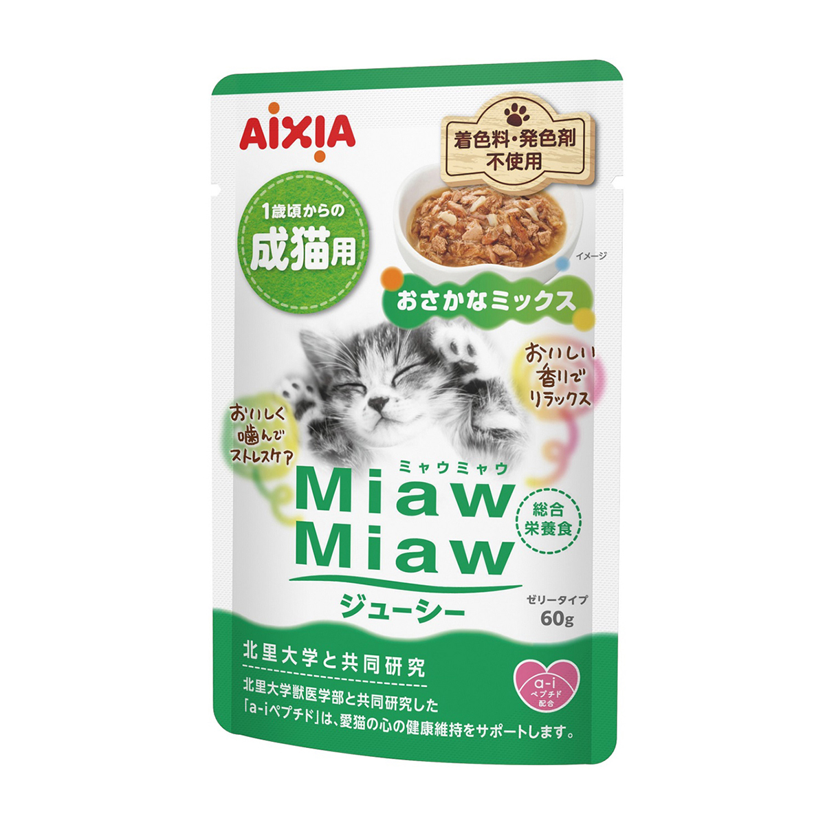 【ペット】ＭｉａｗＭｉａｗジューシー　おさかなミックス　６０ｇ