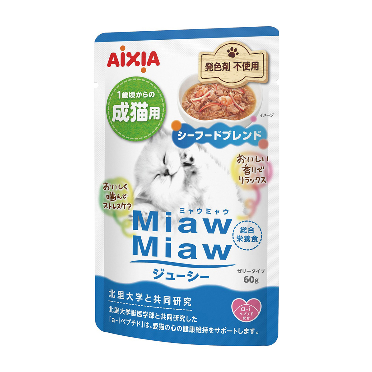 【ペット】ＭｉａｗＭｉａｗジューシー　シーフードブレンド　６０ｇ