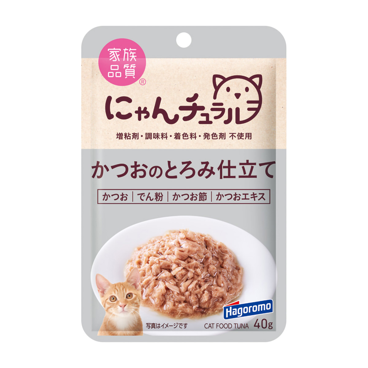 【ペット】にゃんチュラルパウチ　かつおのとろみ仕立て　４０ｇ