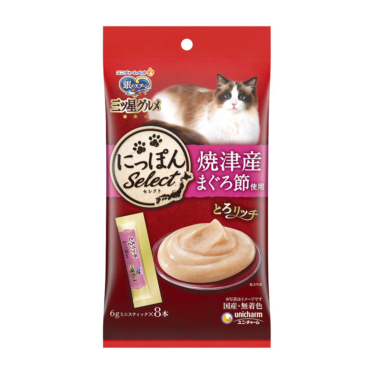 【ペット】銀のスプーン三ツ星グルメおやつにっぽんＳｅｌｅｃｔとろリッチまぐろ節使用　４８ｇ