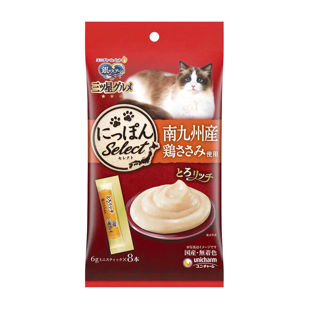 【ペット】銀のスプーン三ツ星グルメおやつにっぽんＳｅｌｅｃｔとろリッチ鶏ささみ使用　４８ｇ