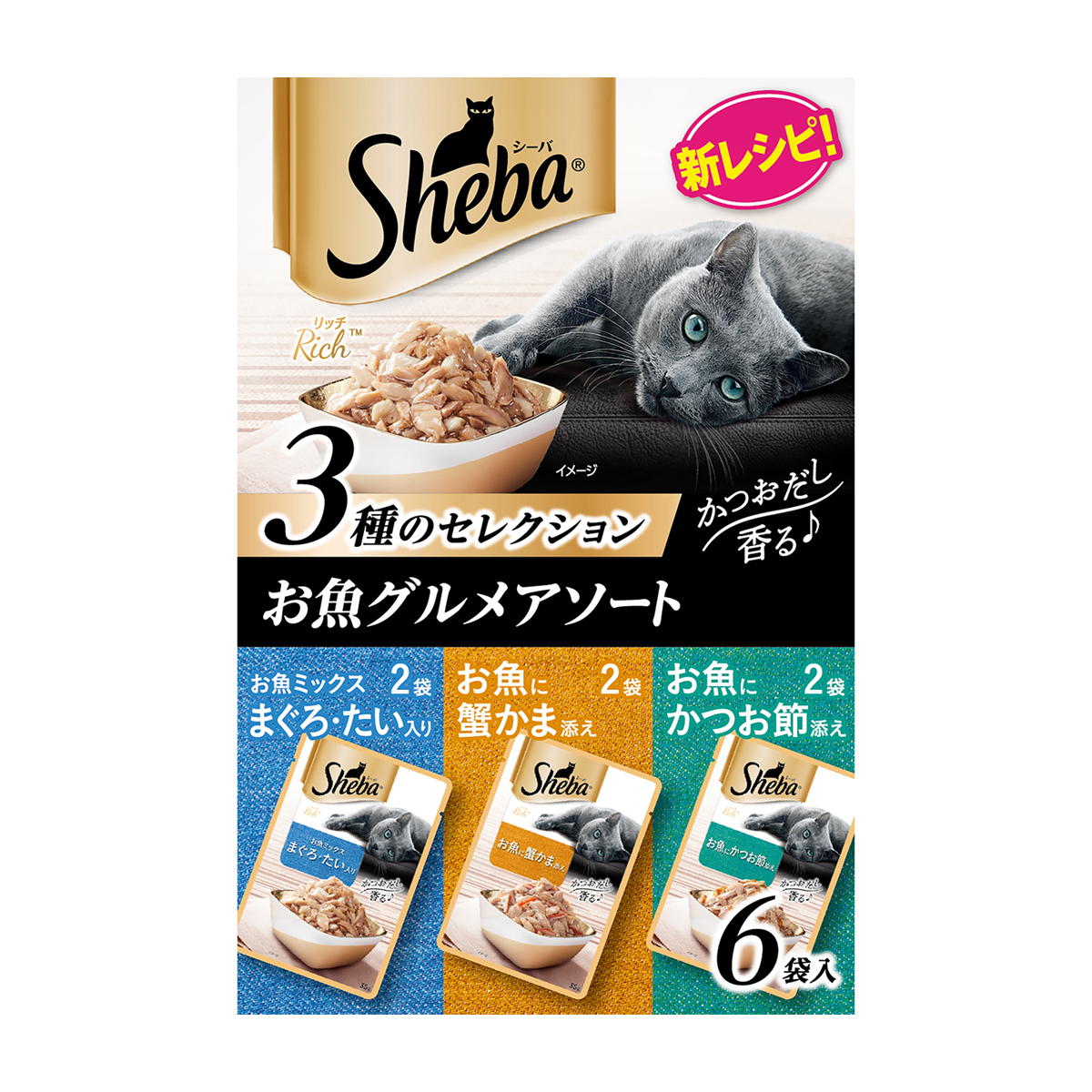 【ペット】シーバ　リッチ　お魚グルメアソート　３５ｇ×６袋