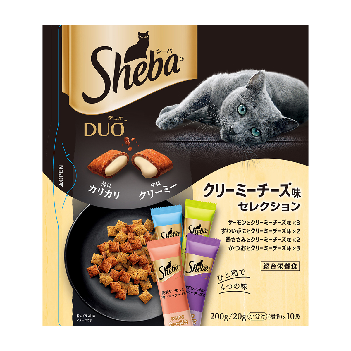 【ペット】シーバ　デュオ　クリーミーチーズ味セレクション　２００ｇ