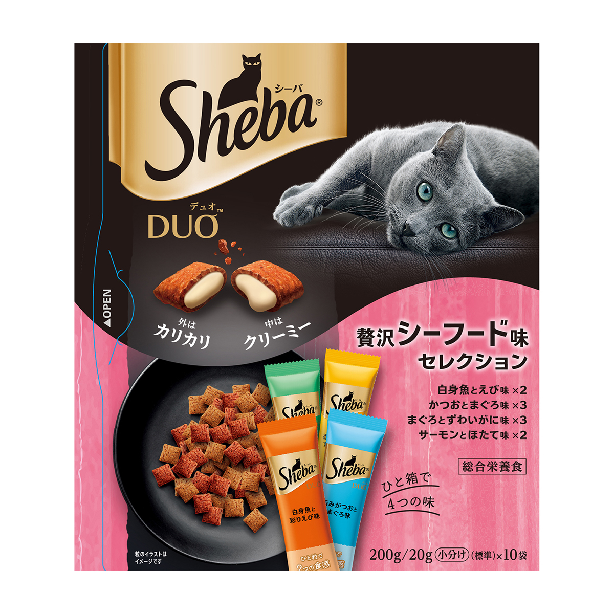 【ペット】シーバ　デュオ　贅沢シーフード味セレクション　２００ｇ