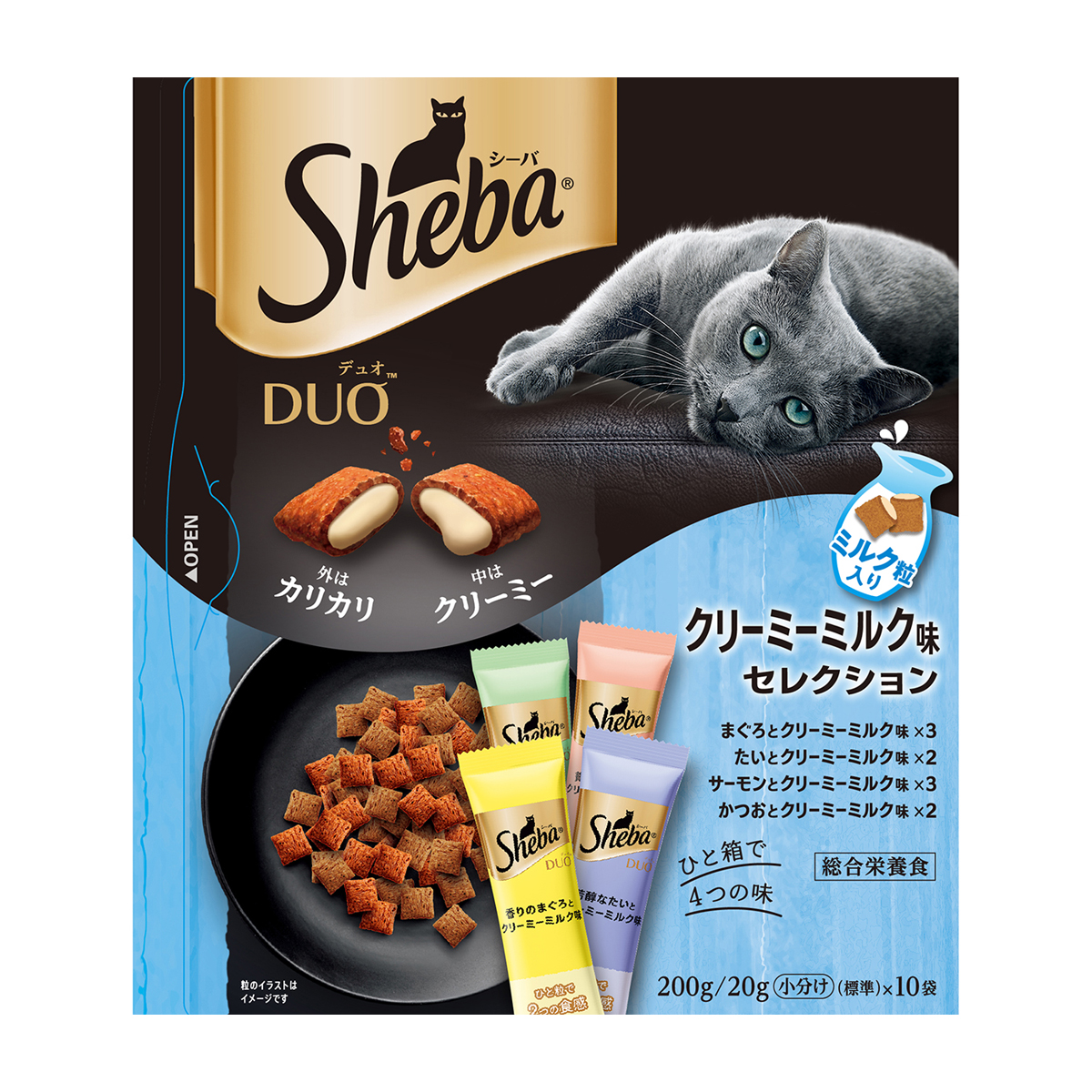 【ペット】シーバ　デュオ　クリーミーミルク味セレクション　２００ｇ