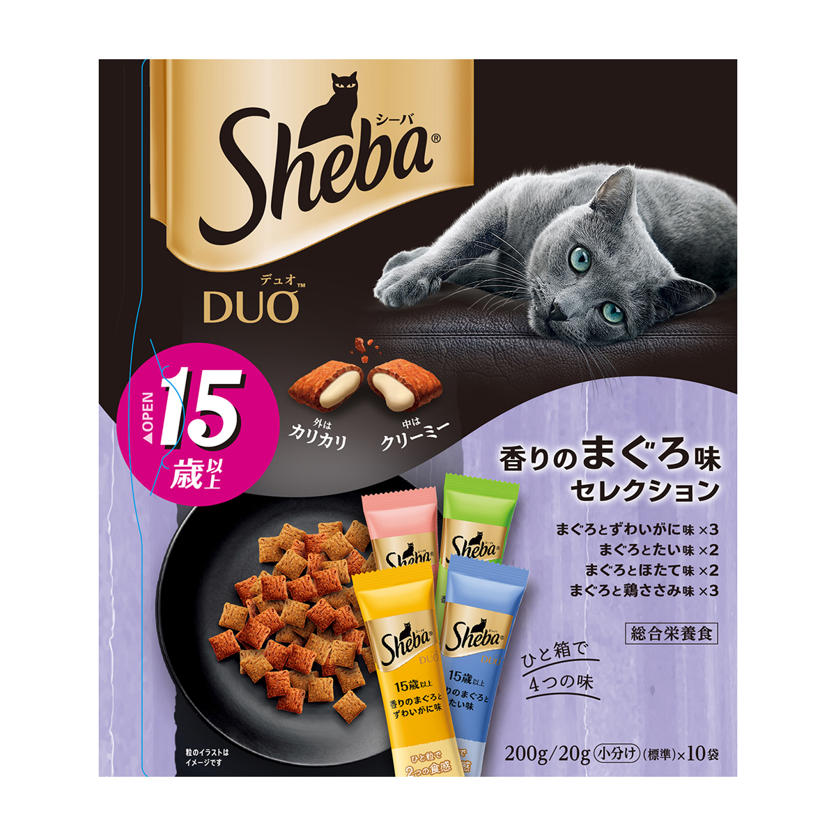 【ペット】シーバ　デュオ　１５歳以上　香りのまぐろ味セレクション　２００ｇ