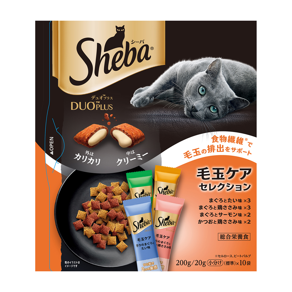 【ペット】シーバ　デュオプラス　毛玉ケアセレクション　２００ｇ