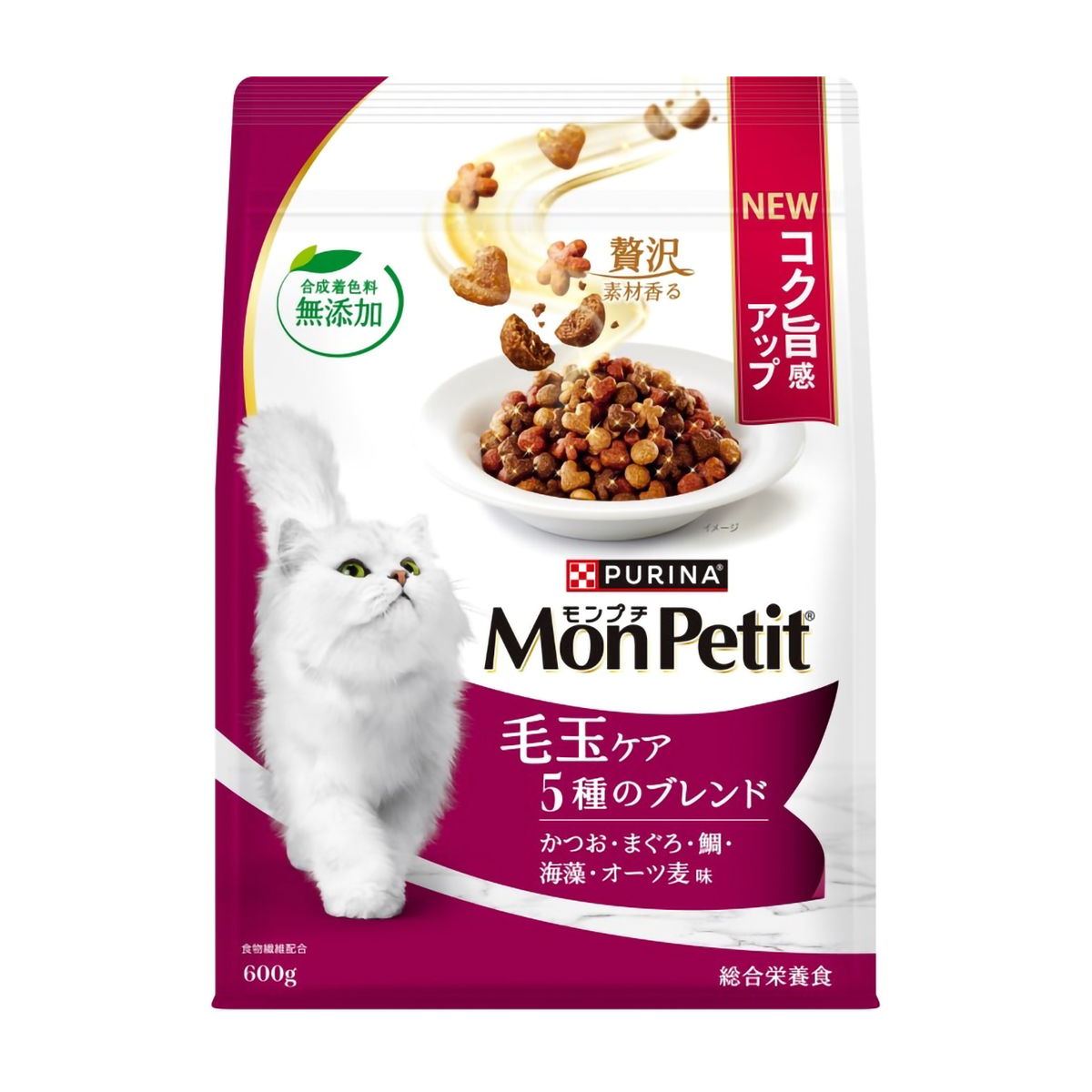 【ペット】モンプチ　バッグ　毛玉ケア　５種のブレンド　６００ｇ