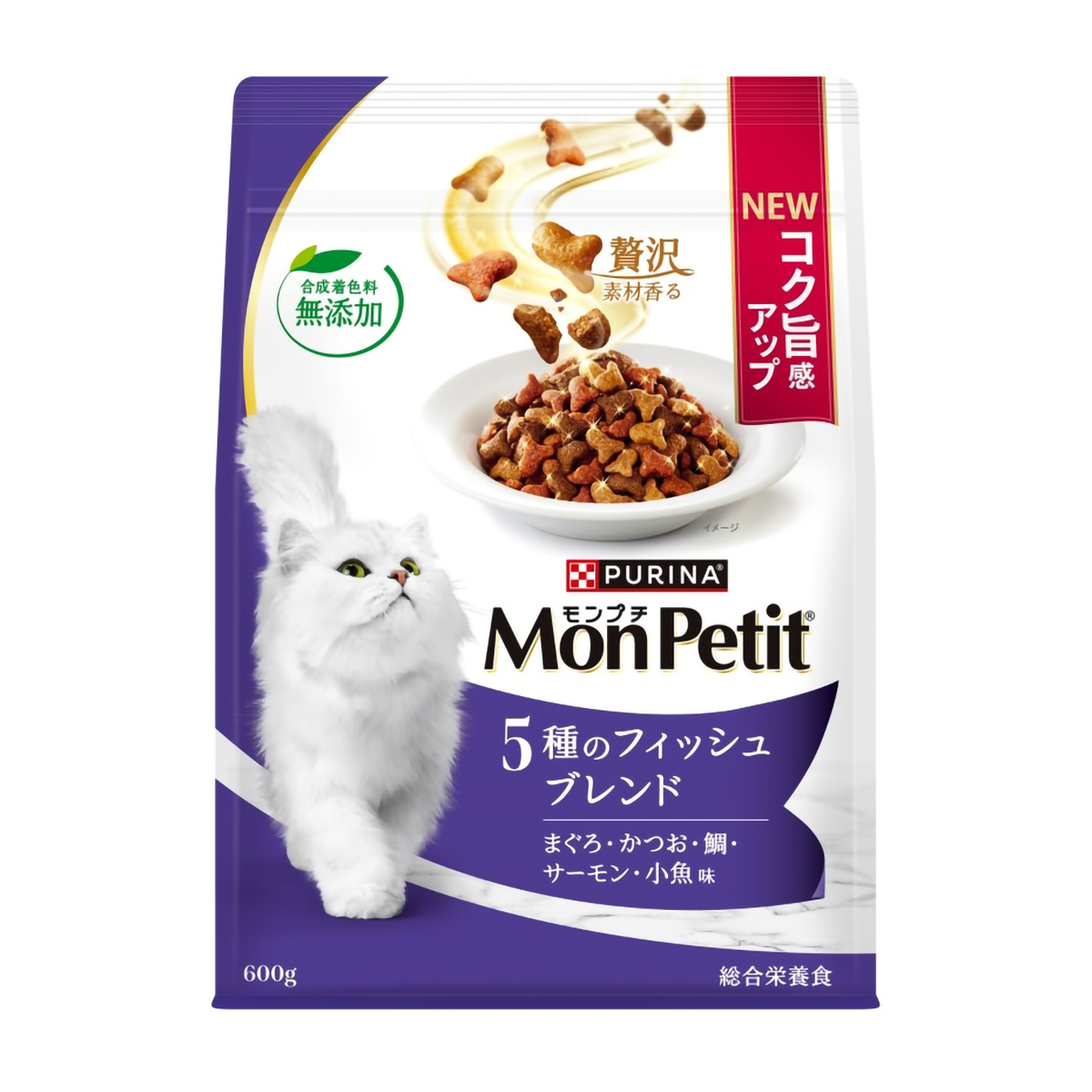 【ペット】モンプチ　バッグ　５種のフィッシュブレンド　６００ｇ