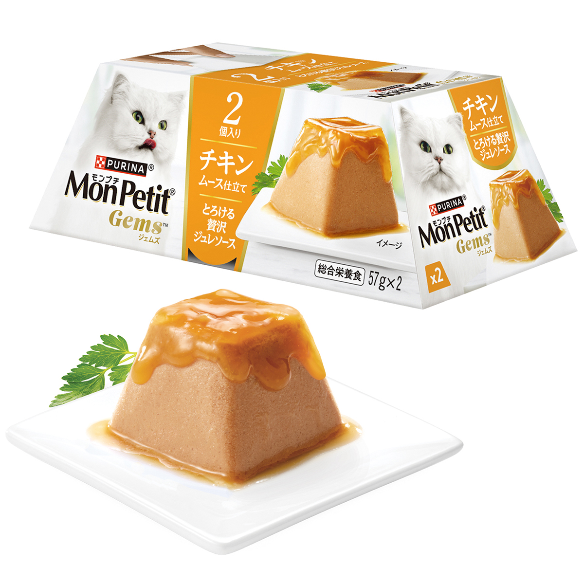 ペット】モンプチ ジェムズ チキン ムース仕立て とろける贅沢ジュレ