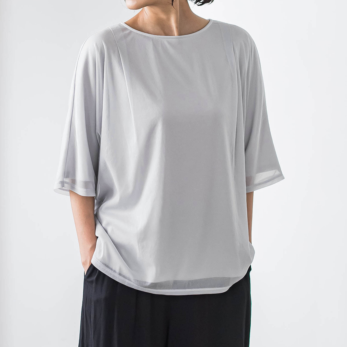 la.f トリコット シフォンカットソー