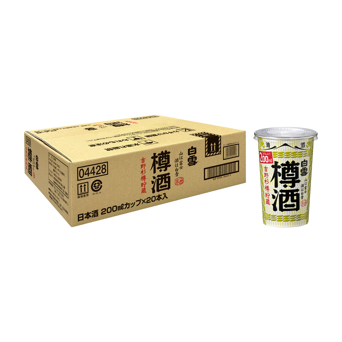 小西酒造 白雪 樽酒 紙カップ 200ml 【ケース20本】 【日本酒 兵庫県