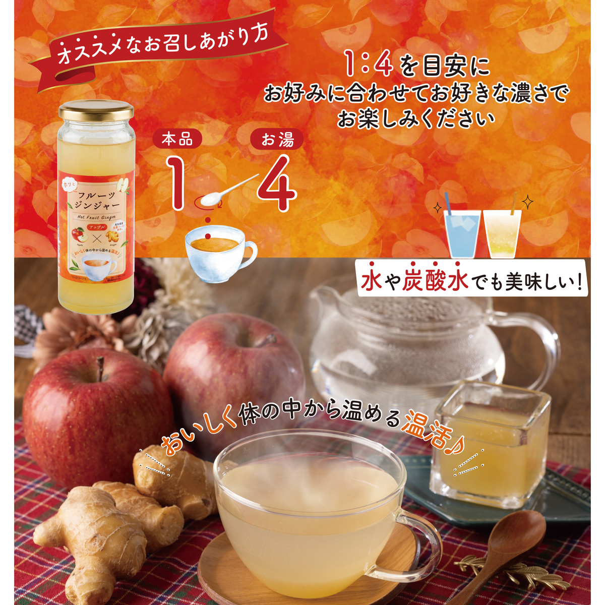 和歌山産業 ホッとフルーツジンジャーアップル 220g 260122