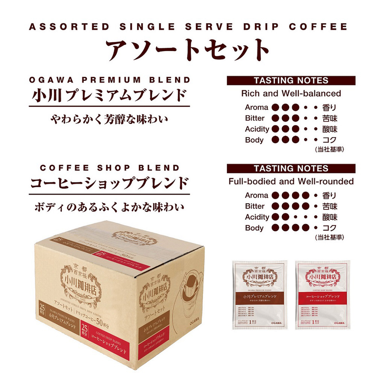 小川珈琲店　アソートセット　ドリップコーヒー　５０杯分 260310