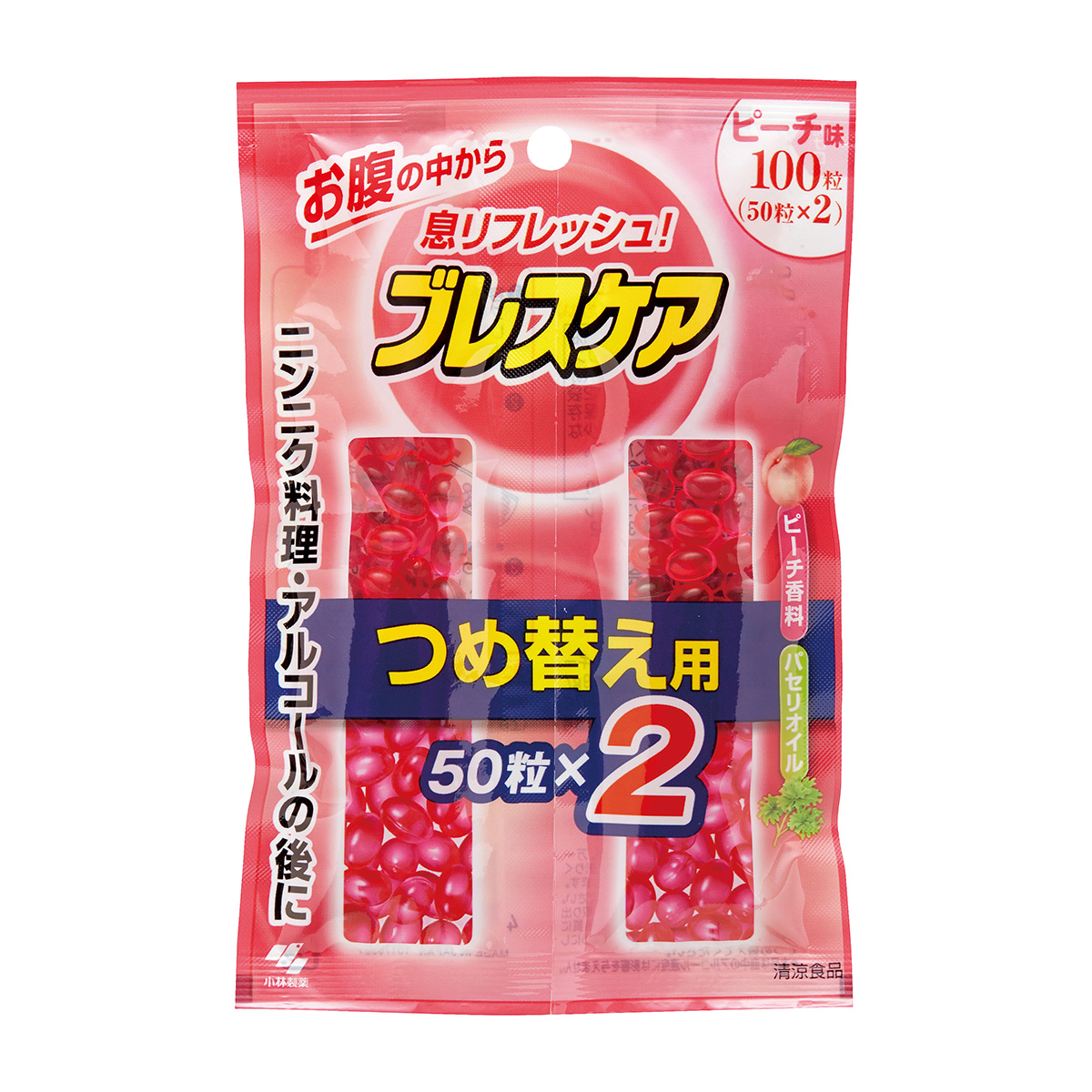 小林製薬　ブレスケアつめ替　ピーチ　１００粒