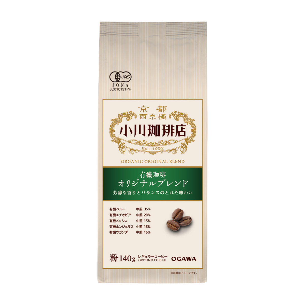 小川珈琲店　有機珈琲　オリジナルブレンド　粉　　１４０ｇ