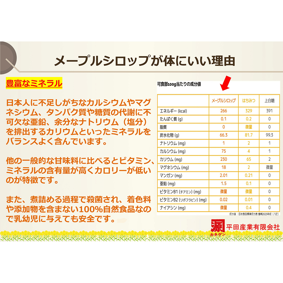 平田産業　ナチュラリーメープルシロップ　２５０ｇ 280625