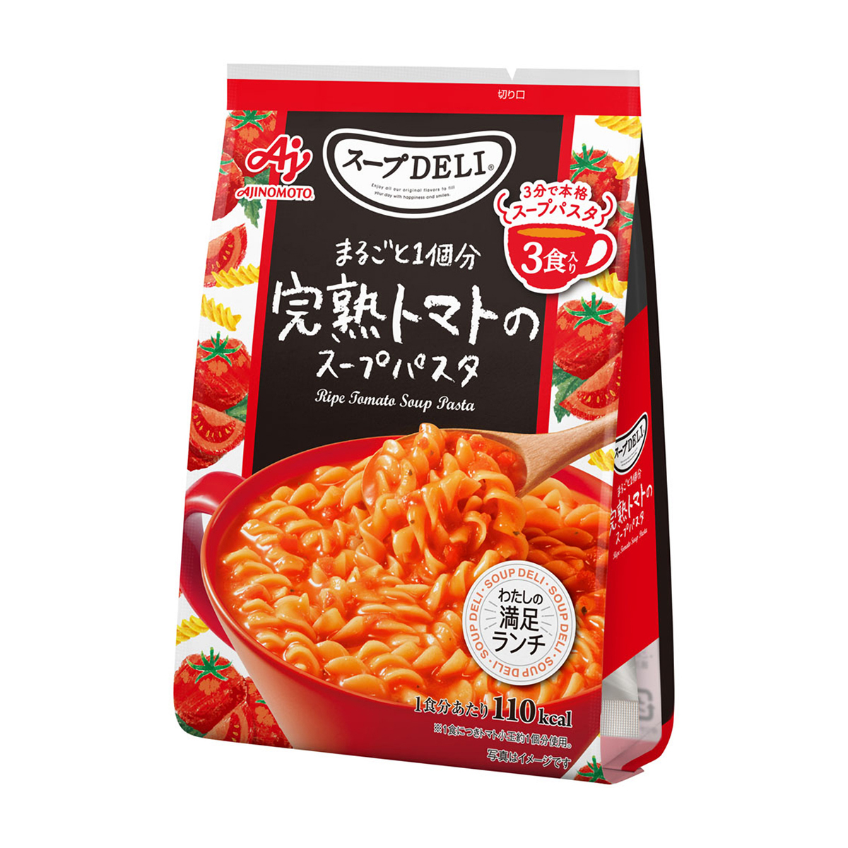 味の素　スープＤＥＬＩ　完熟トマトのスープパスタ　３食　８６．７ｇ