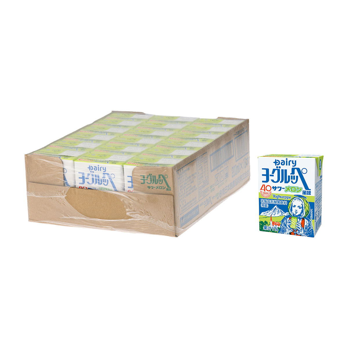 南日本酪農　ヨーグルッペサワーメロン風味　２００ｍｌ　【ケース18本】