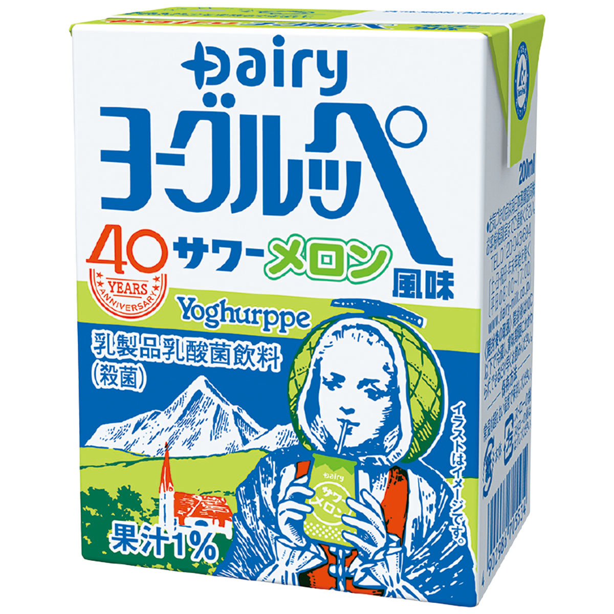 【アウトレット】南日本酪農 ヨーグルッペサワーメロン風味 200ml 【ケース18本】251208